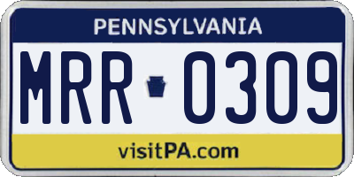 PA license plate MRR0309