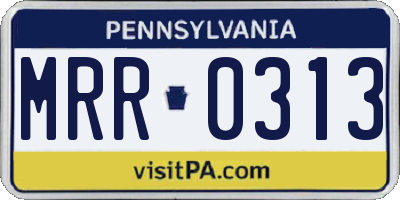 PA license plate MRR0313