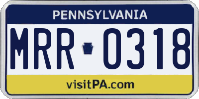 PA license plate MRR0318