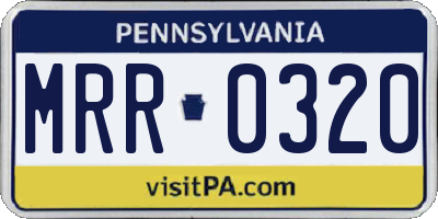 PA license plate MRR0320