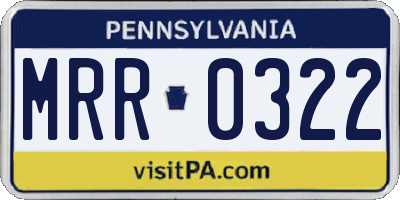 PA license plate MRR0322