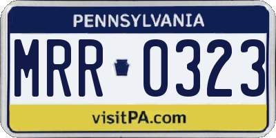 PA license plate MRR0323