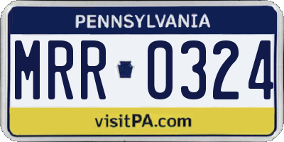 PA license plate MRR0324