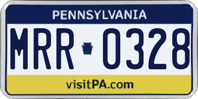 PA license plate MRR0328