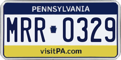PA license plate MRR0329