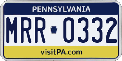 PA license plate MRR0332