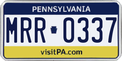 PA license plate MRR0337
