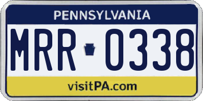 PA license plate MRR0338