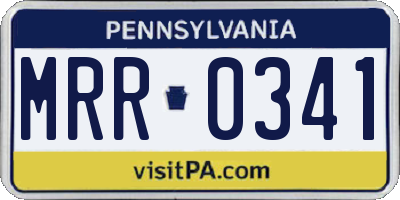 PA license plate MRR0341