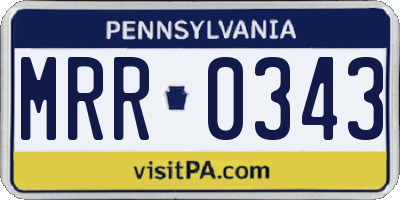 PA license plate MRR0343