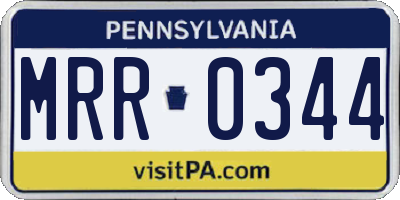 PA license plate MRR0344