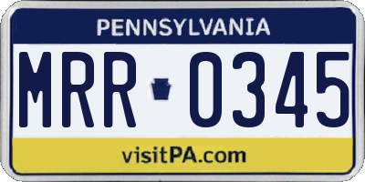 PA license plate MRR0345