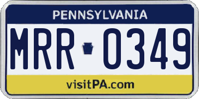 PA license plate MRR0349