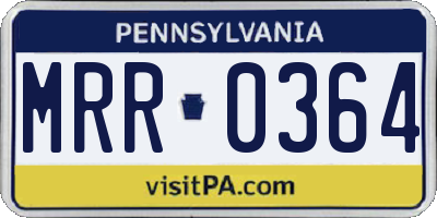 PA license plate MRR0364