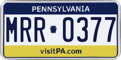 PA license plate MRR0377