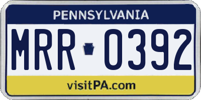 PA license plate MRR0392