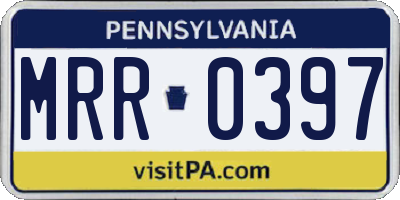 PA license plate MRR0397