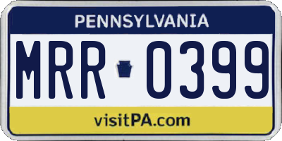 PA license plate MRR0399