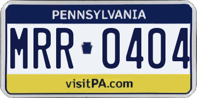 PA license plate MRR0404