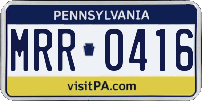 PA license plate MRR0416