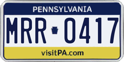 PA license plate MRR0417