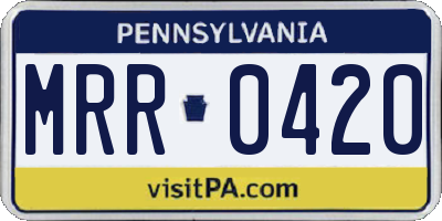 PA license plate MRR0420