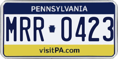 PA license plate MRR0423