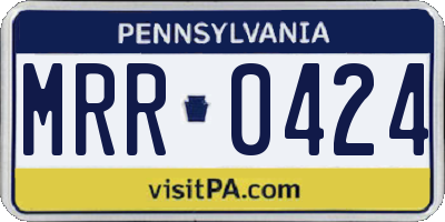PA license plate MRR0424