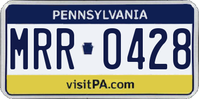 PA license plate MRR0428