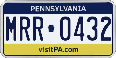 PA license plate MRR0432