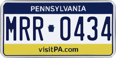 PA license plate MRR0434