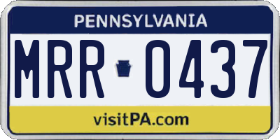 PA license plate MRR0437