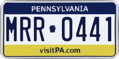 PA license plate MRR0441