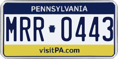 PA license plate MRR0443