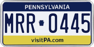 PA license plate MRR0445