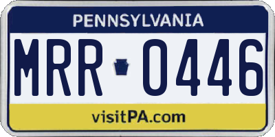 PA license plate MRR0446