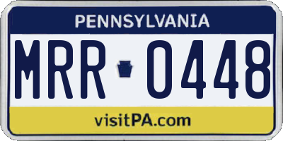 PA license plate MRR0448