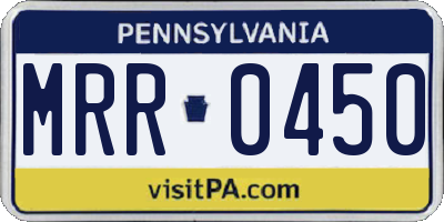PA license plate MRR0450