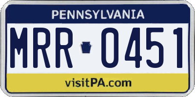 PA license plate MRR0451