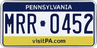 PA license plate MRR0452