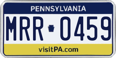 PA license plate MRR0459