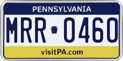 PA license plate MRR0460