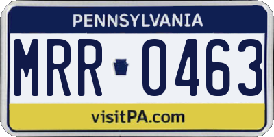 PA license plate MRR0463