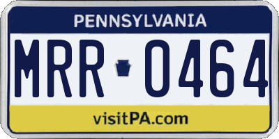 PA license plate MRR0464