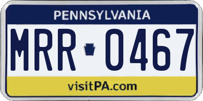 PA license plate MRR0467