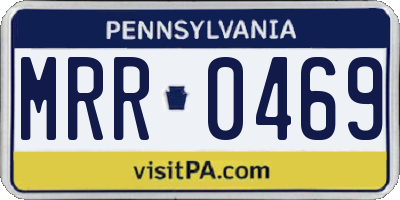 PA license plate MRR0469