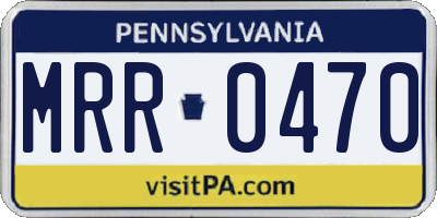 PA license plate MRR0470