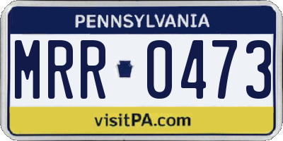 PA license plate MRR0473