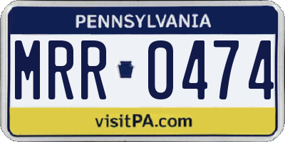 PA license plate MRR0474