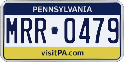 PA license plate MRR0479
